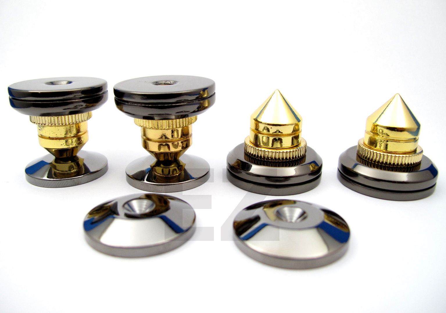 8x Speaker Spike Isolation Stand Cone With 8x Base Pads + RCA Plastic